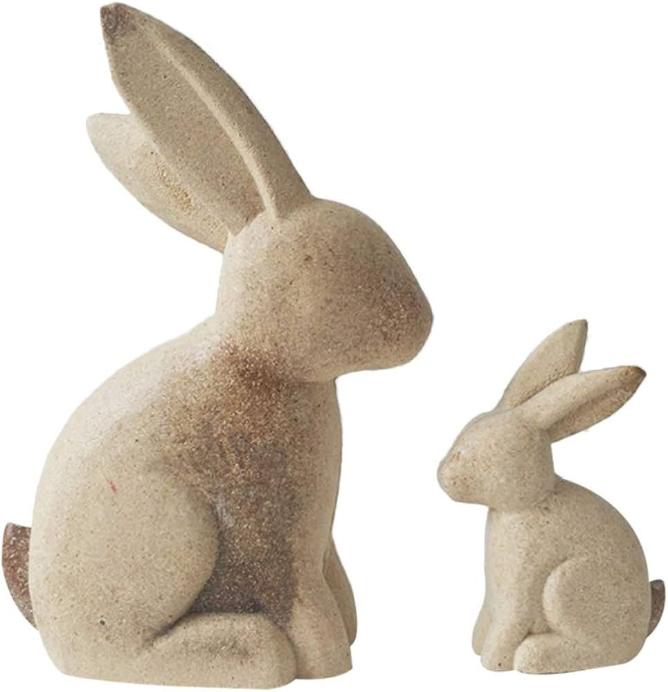 EXCEART 2pcs Easter Decorations Unfinished Wooden Bunny Rabbit Figurines to Paint DIY Easter Wood... | Amazon (US)