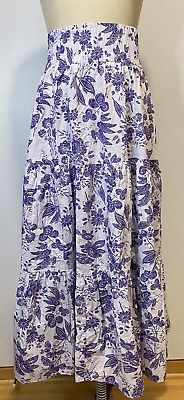 Hill House Florence Nap Skirt in Lilac Tonal Floral S Puprle Flowers  | eBay | eBay US