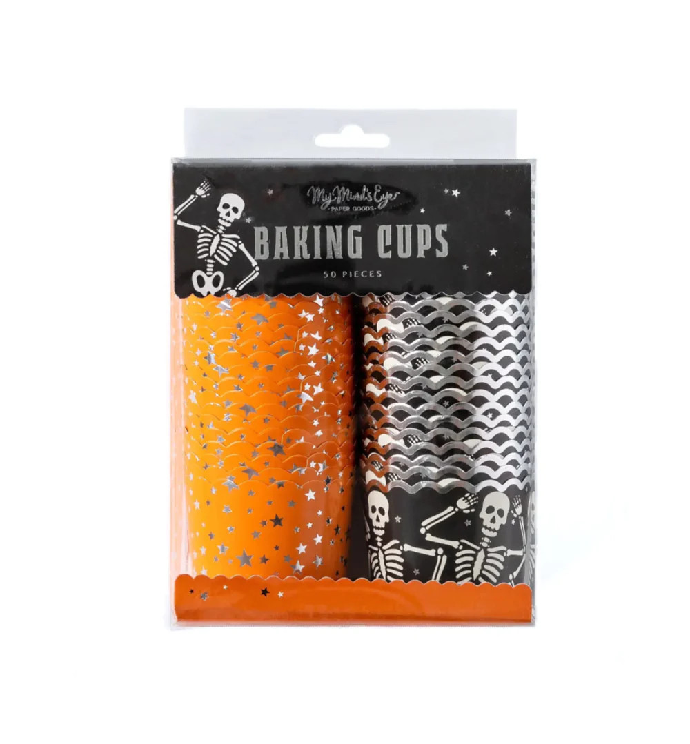 Silver Foil Spooky Skeletons Food Cups | Waiting On Martha
