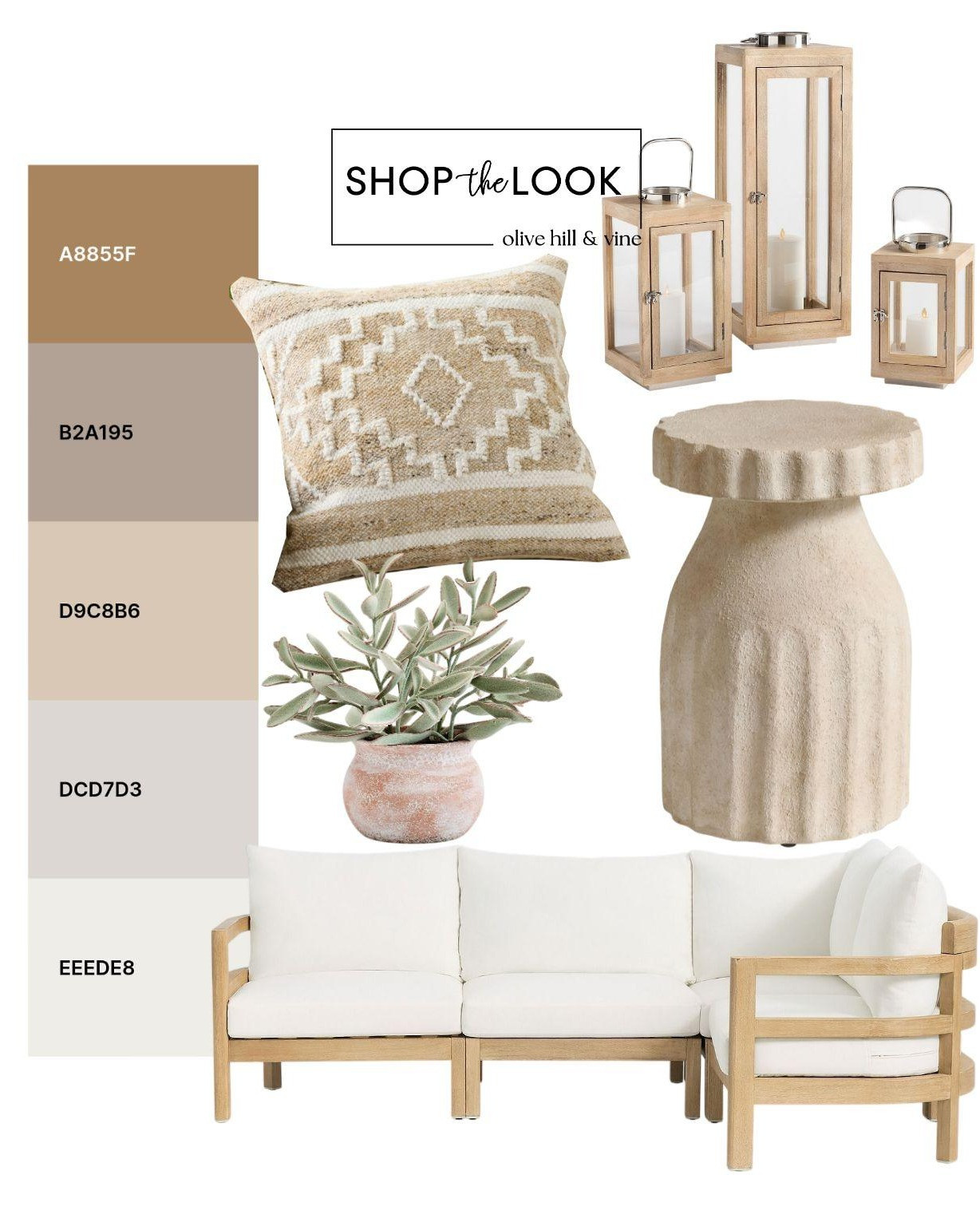 Warm wood tones, soft neutrals, and sculptural accents come together in this laid-back outdoor moodboard. Think layered textures, cozy seating, and ambient lantern glow—everything you need for effortless evenings. Full look coming tomorrow.

#LTKSeasonal #LTKHome