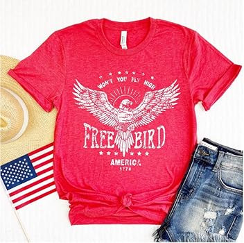 POPPY & PINE Cute Graphic Tees for Women - Casual Shirts for Women, Colorful Vintage Tee Shirt | Amazon (US)
