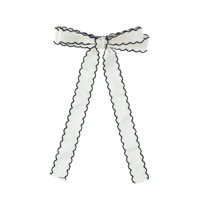 No Boundaries Scallop Edge Bow, Ivory | Walmart (US)