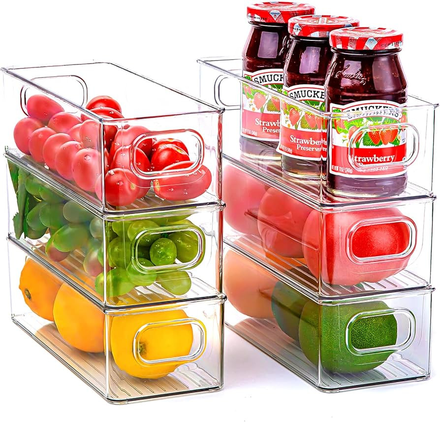 Rongbaor Fridge Organisers Set of 6,Refrigerator Storage Box Stackable Fridge Storage Containers ... | Amazon (UK)