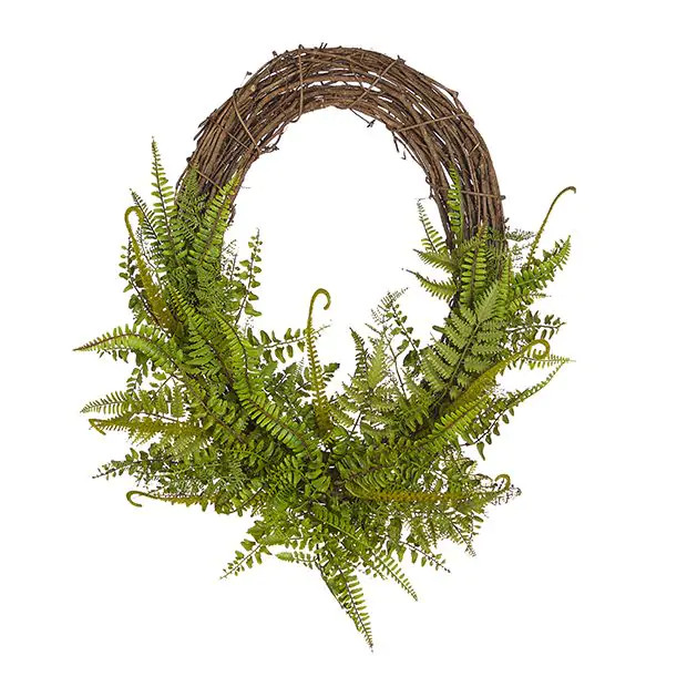 Simple Oval Mixed Fern Wreath | Antique Farm House