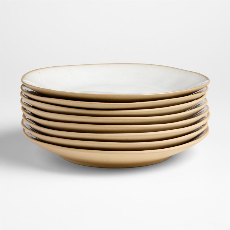 Marin Recycled Natural Stoneware Dinner Plates, Set of 8 | Crate & Barrel | Crate & Barrel