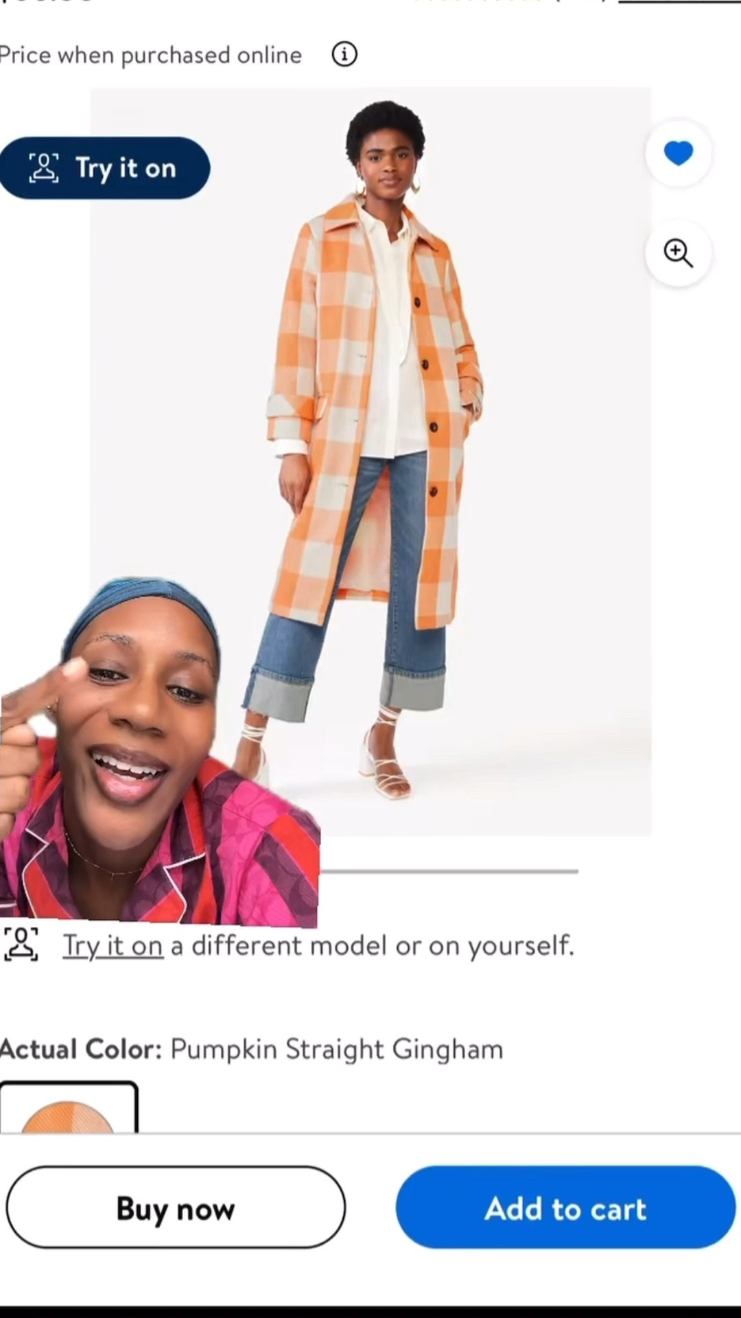 Gingham spring coat from Walmart