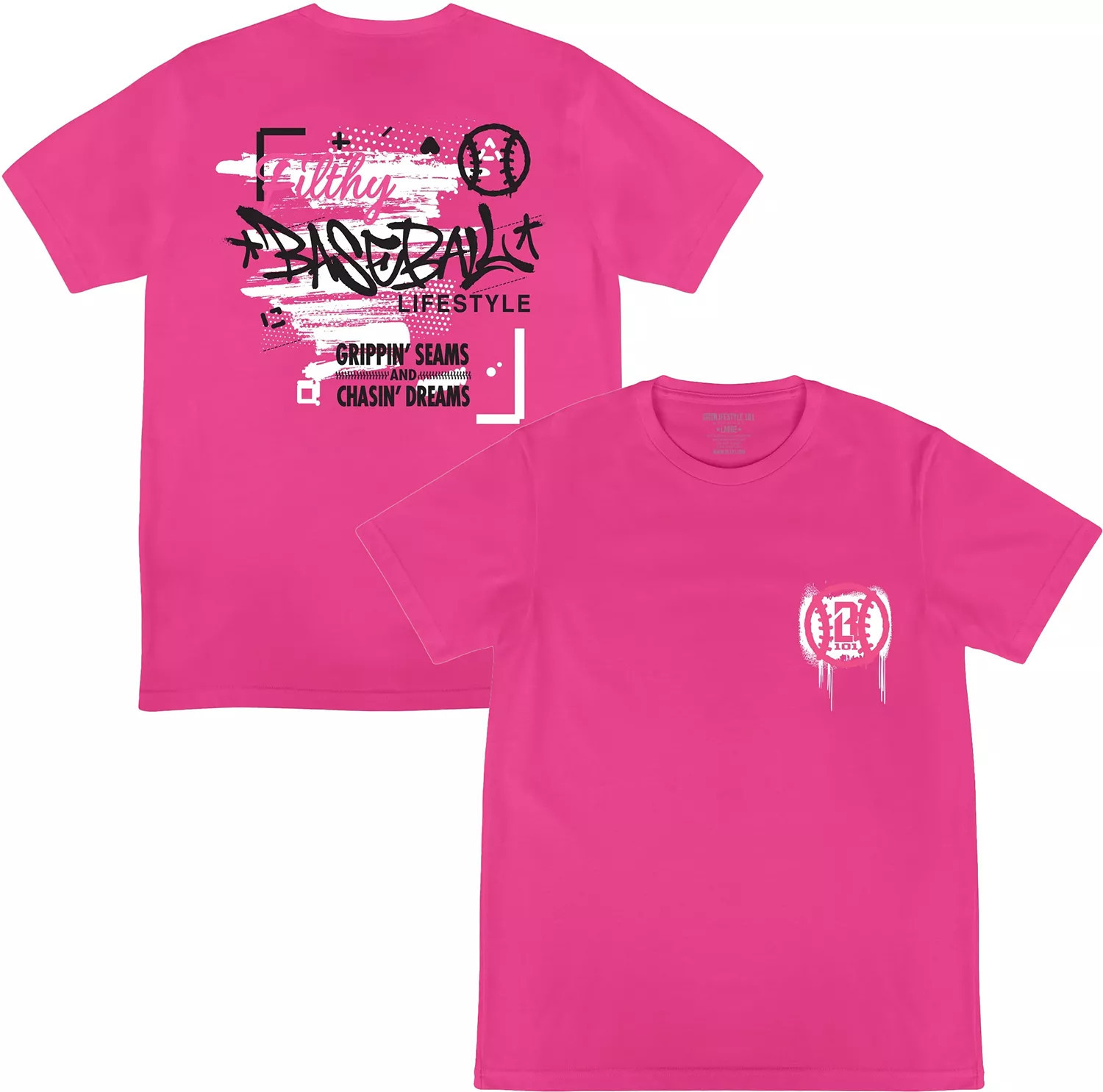 Baseball Lifestyle 101 Men's Pink Collection Shirt, Medium, Pink/White | DICK'S Sporting Goods