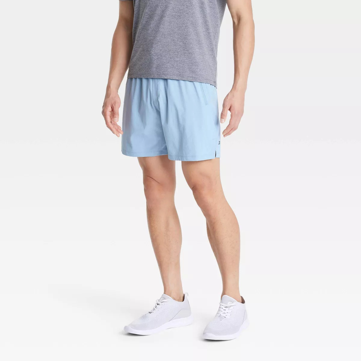 Men's Stretch Woven Shorts 7" - All In Motion™ Taupe M: Adjustable Waistband, Side Pocket | Target