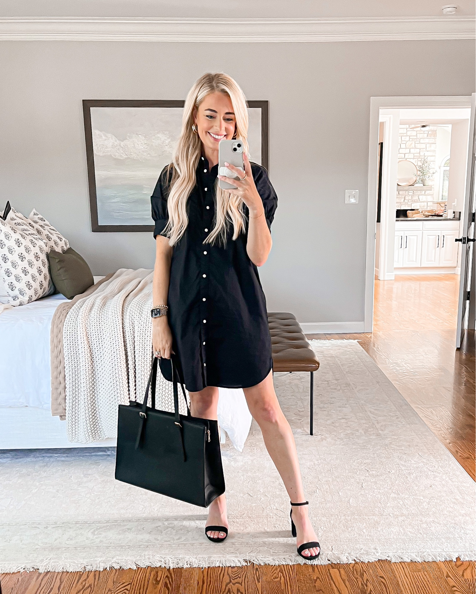 black shirt dress outfit ideas 30 Shirt Dress Outfit Ideas For Summer: Breezy Chic Looks