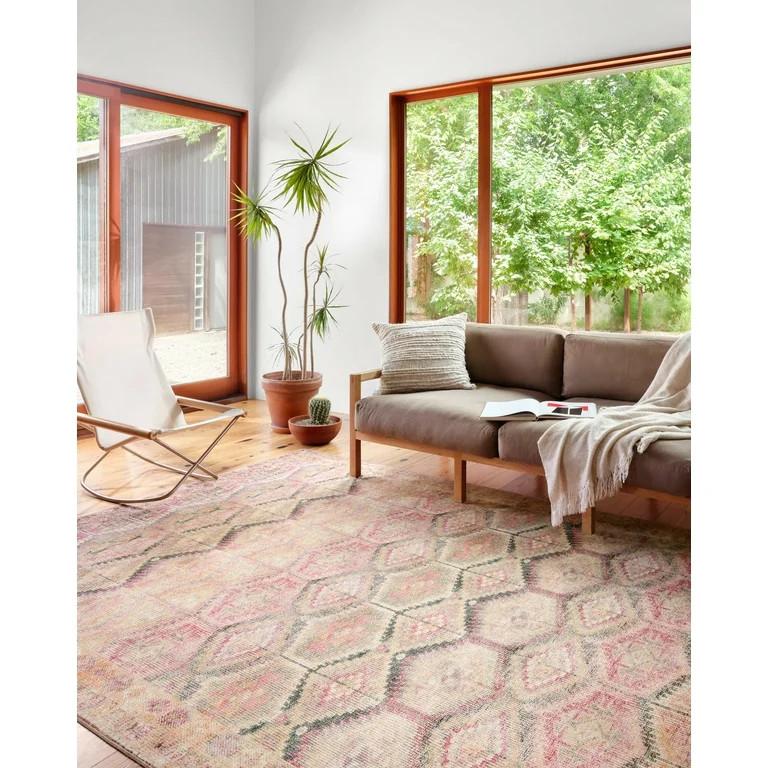 Loloi II Layla LAY-17 Printed Pink / Lagoon Area rug 2'-6" x 9'-6" - Walmart.com | Walmart (US)
