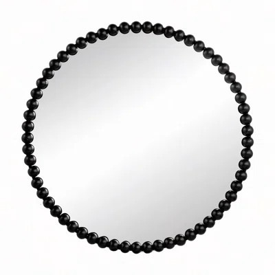 32" Circle Mirror With Metal Beaded Frame, Wall Mirror For Living Room Bedroom Entryway | Wayfair North America