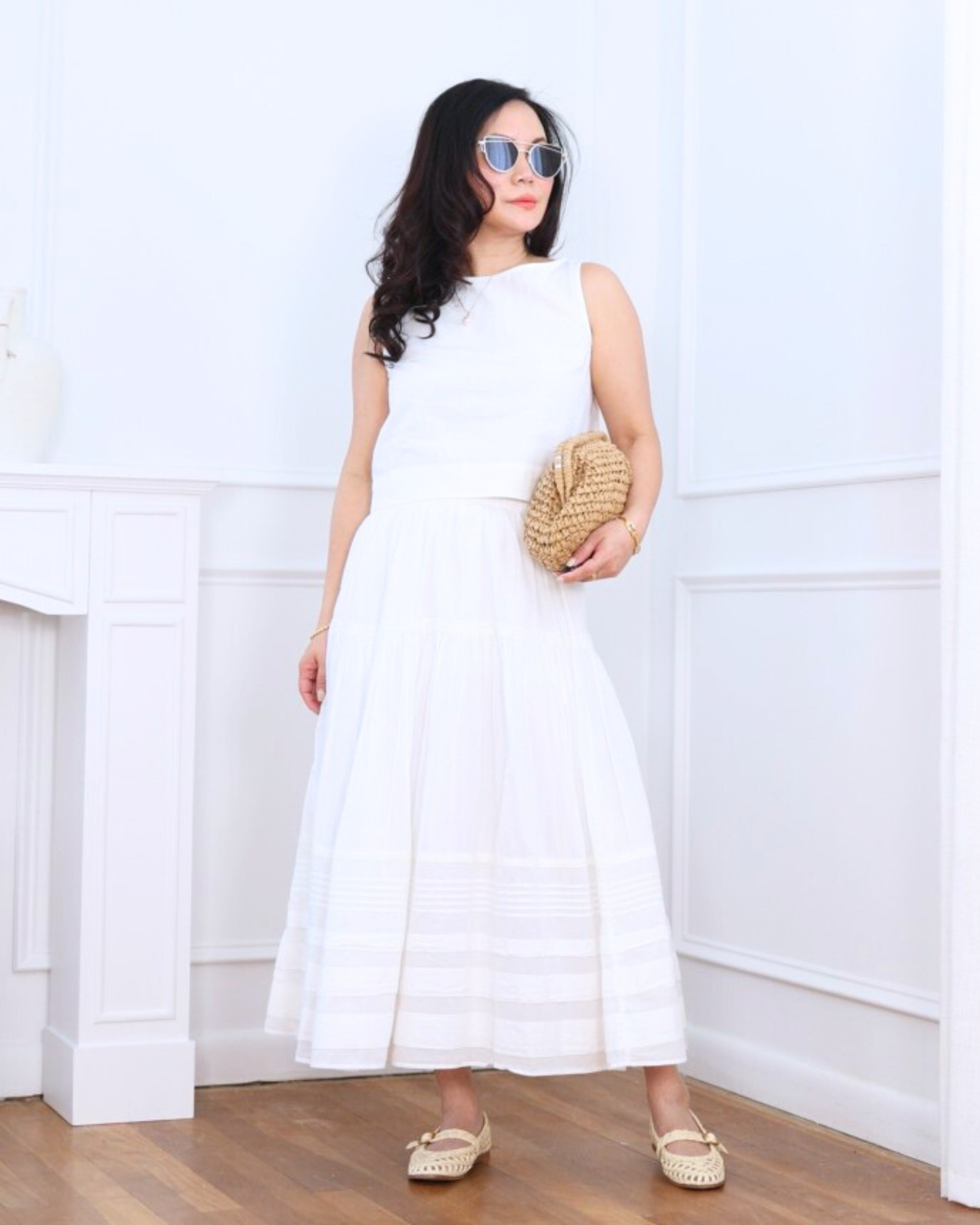 Linen tank from Gap paired with an Abercrombie maxi skirt and raffia Mary Jane flats from Steve Madden — light, breezy, and effortlessly chic for warm days. I’m 5’2, wearing size XS.

#LTKOver40 #LTKootd #LTKPetite