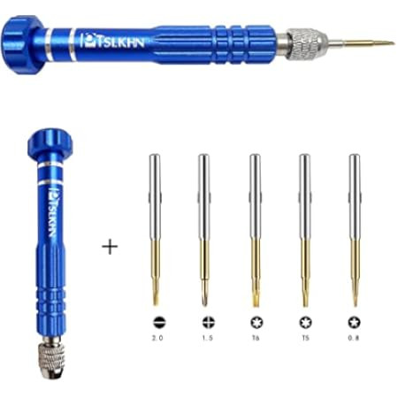 Eyeglass Screwdriver, 5-in-1 Multifunctional Small Screwdriver(T6 Torx, T5, 1.5, -2.0, star0.8) & 3- | Amazon (US)