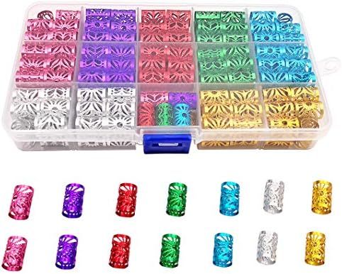 Messen 170 Pieces Dreadlocks Beads Multicolor Aluminum Dread Locks Metal Cuffs Hair Decoration Br... | Amazon (US)