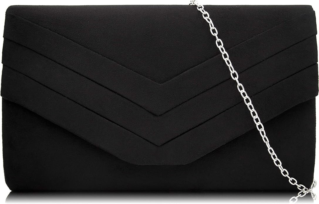 Milisente Evening Bag for Women, Suede Envelope Evening Purses Crossbody Shoulder Clutch Bag | Amazon (US)
