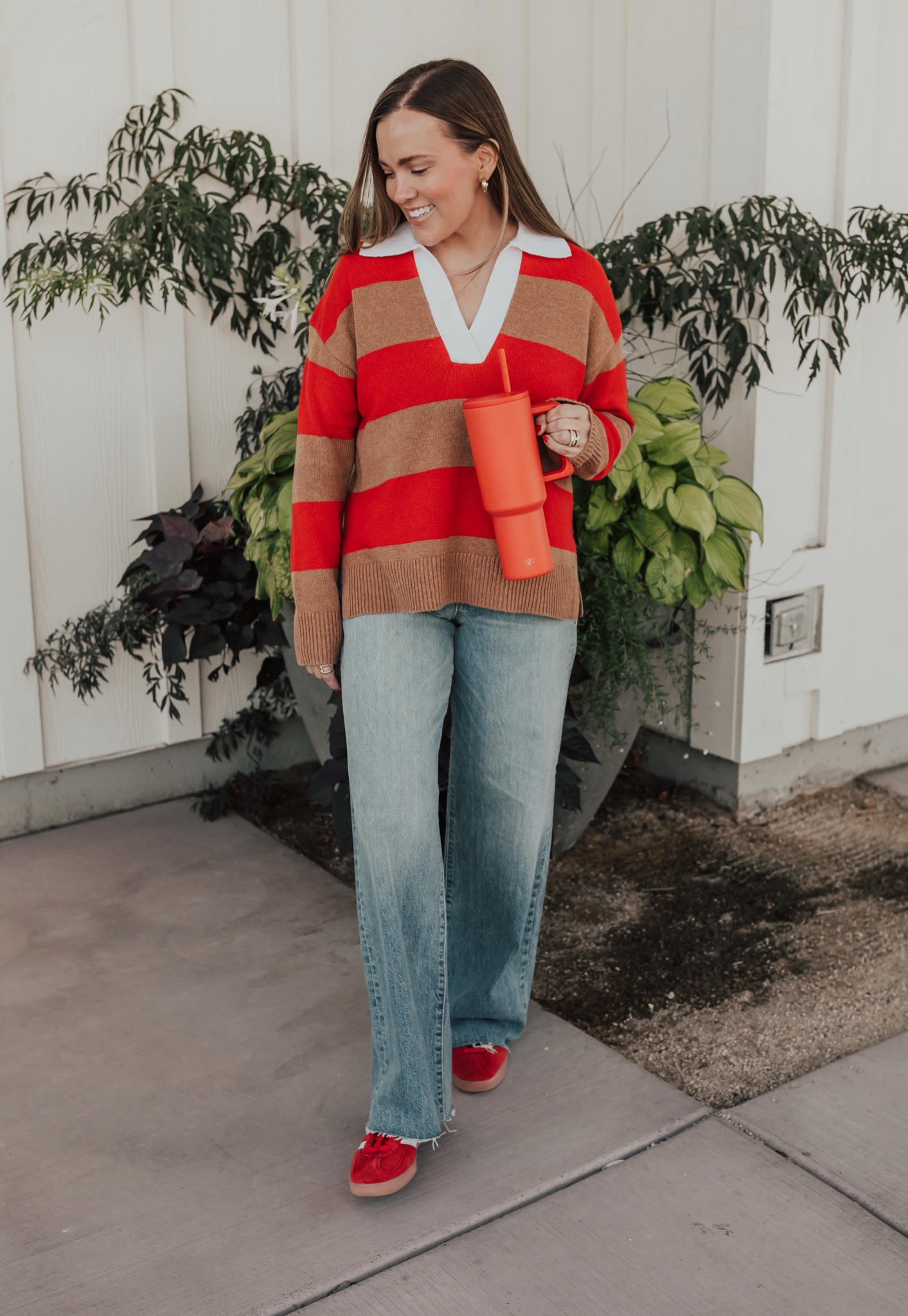 the colors in this rugby sweater are 🙌🏼 plus one of my favorite pairs of jeans of all time 