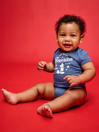 Old Navy x Disney Mickey Mouse Short-Sleeve Unisex Graphic Bodysuit for Baby | Old Navy (US)