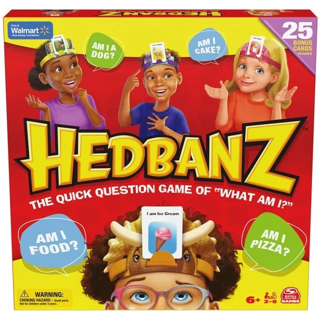 Hedbanz 2nd Edition Picture Guessing Board Game with 25 Bonus Cards Walmart Exclusive | Walmart (US)