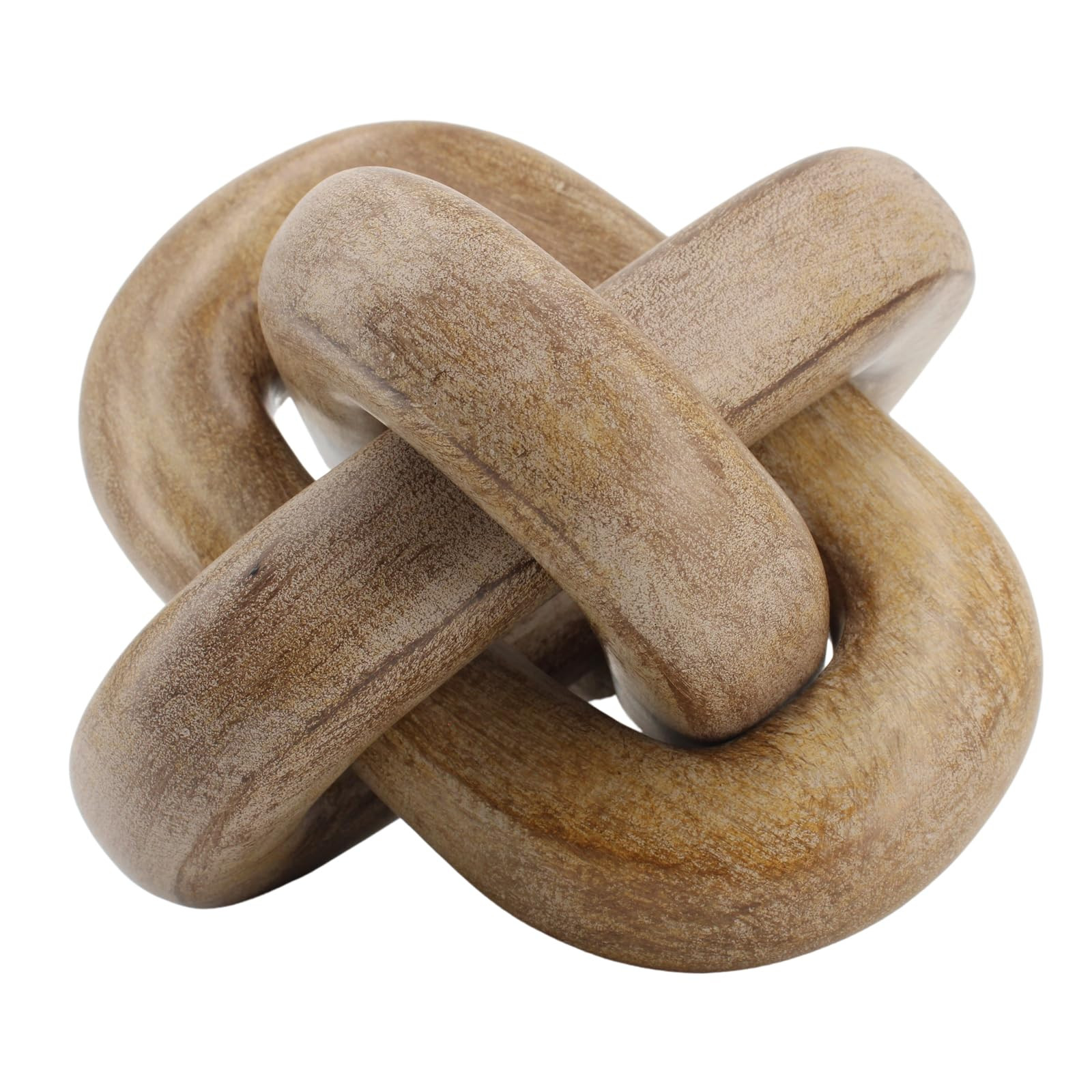 Knot Chain Link Decor, Hand Craft Resin 3 Link Knot in Wood Color for Modern Home Table Top Decor... | Amazon (US)