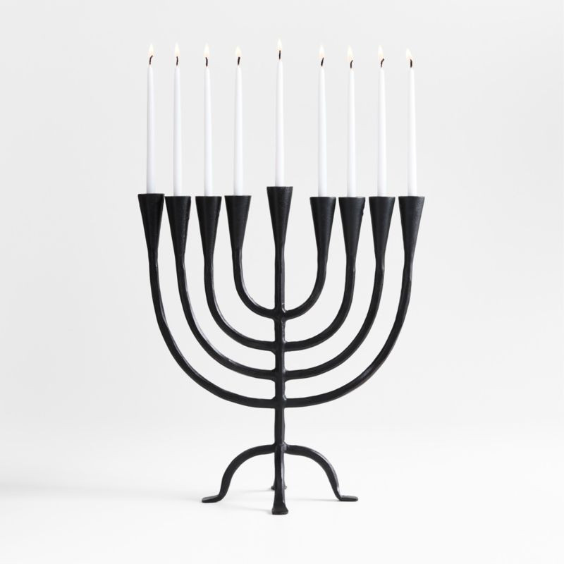Black Metal Menorah | Crate & Barrel | Crate & Barrel