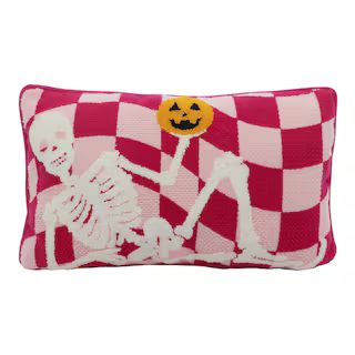20" Pink Checkered Skeleton Pillow by Ashland® | Michaels Stores