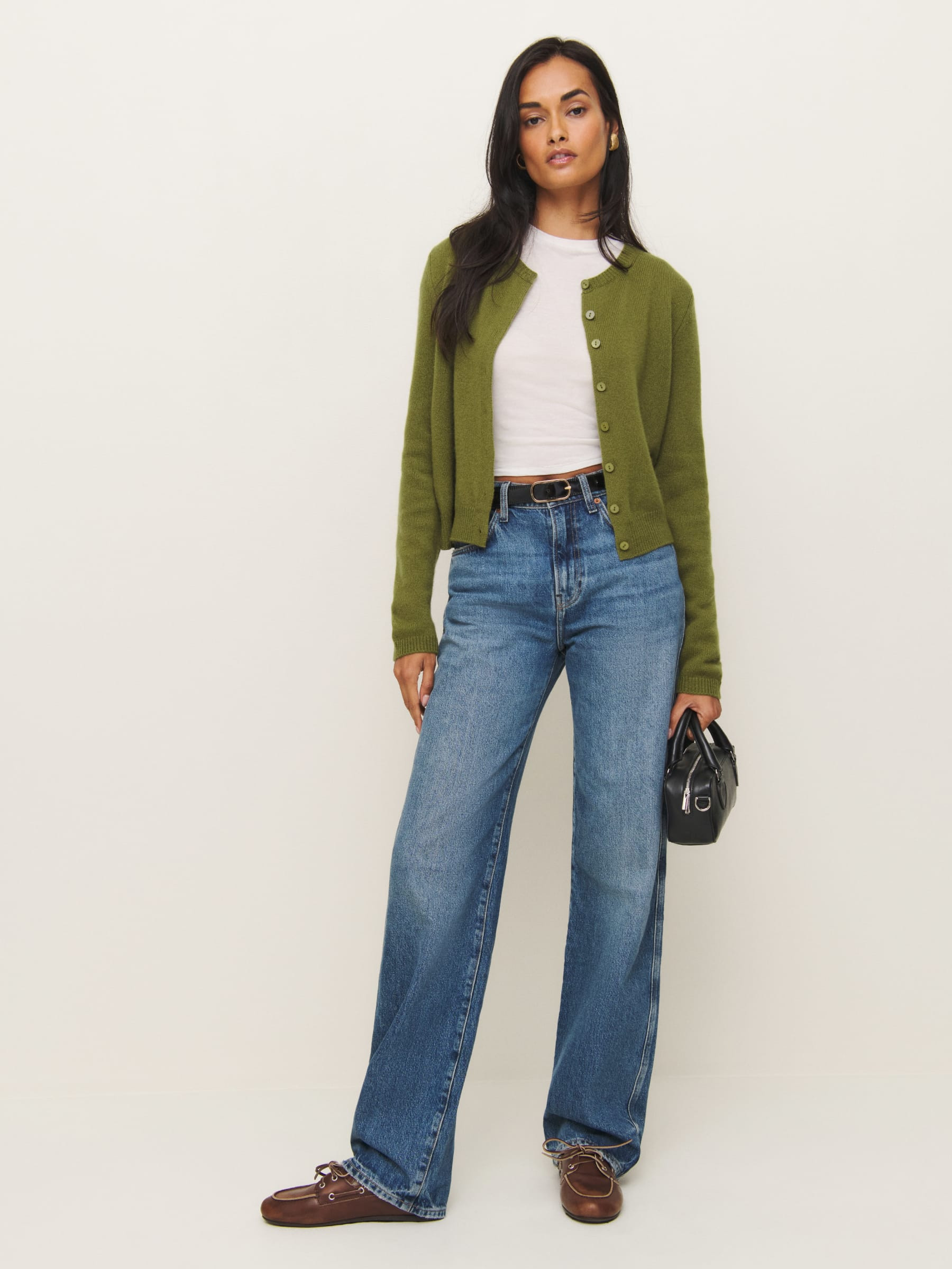 Clara Cashmere Crew Cardigan | Reformation (Global)