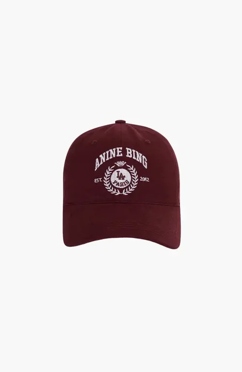 ANINE BING Jeremy Collegiate Baseball Cap in Fig at Nordstrom | Nordstrom