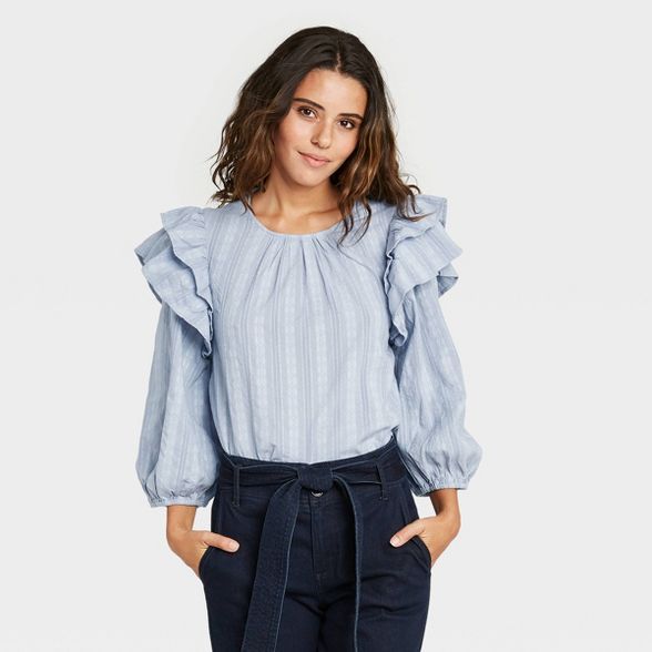 Women's Ruffle 3/4 Sleeve Blouse - Universal Thread™ | Target