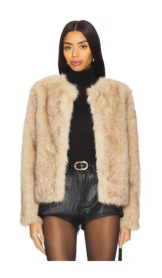 Lucas Faux Fur Jacket in Brown & Black | Revolve Clothing (Global)