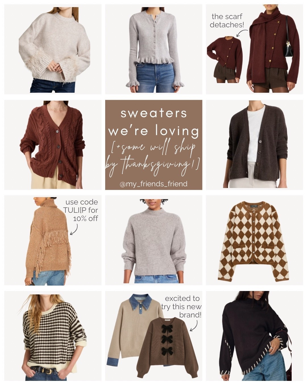 sweatah weather is here + it’s a sweater + jeans type of thanksgiving for us! shop some of our recent faves - some will even ship by thanksgiving!

not linked: Zara JACQUARD ARGYLE CARDIGAN with heart buttons 



#LTKmomlife #LTKgrwm #LTKHoliday