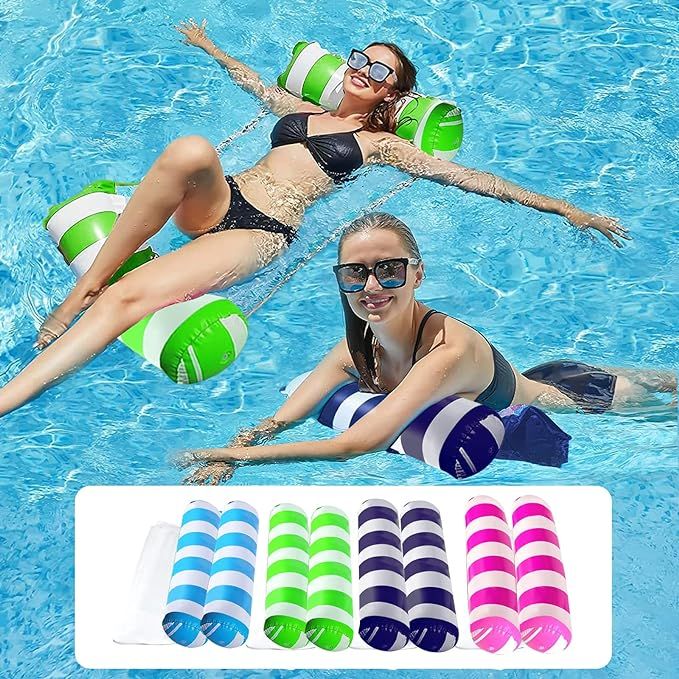 【4 Pack】 Inflatable Pool Floats Hammock, Water Hammock Lounges, Multi-Purpose Swimming Pool A... | Amazon (US)