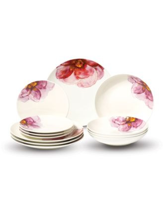 Villeroy & Boch Rose Garden 12 Pc. Dinnerware Set, Service for 4 - Macy's | Macy's