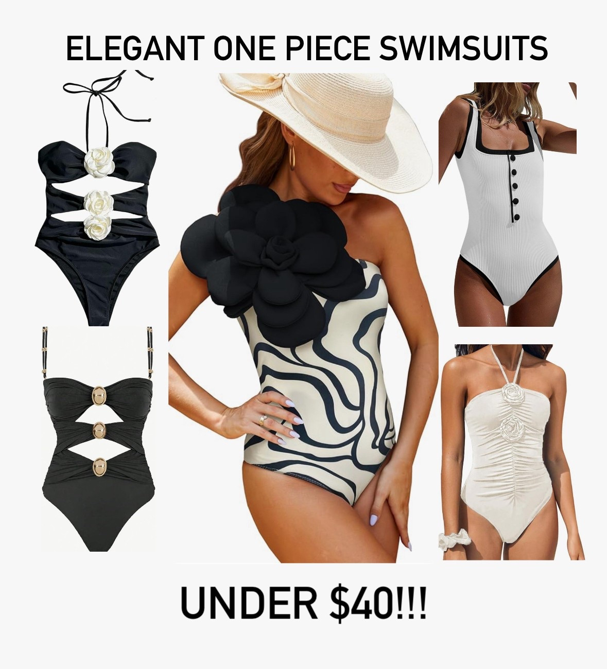 Elegant one piece swimsuits under $40!!! All linked below + more styles

#LTKFindsUnder50 #LTKSwim #LTKStyleTip