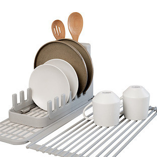 Dorai Over The Sink Dish Pad — Rack Grey | The Container Store