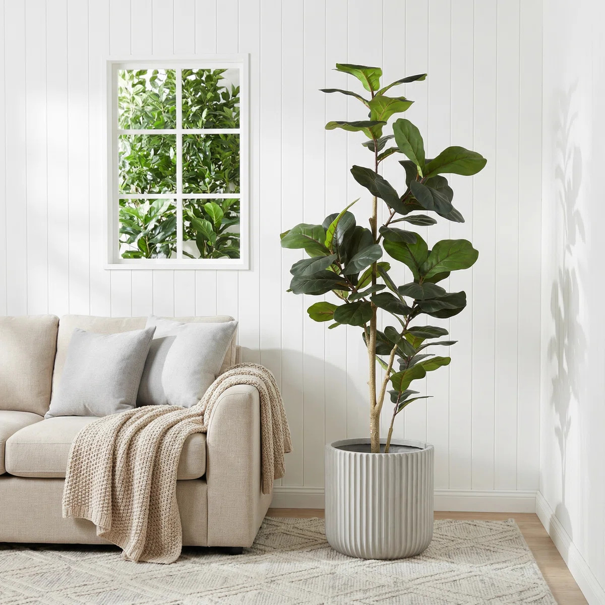 6ft Artificial Fiddle Leaf Fig Tree for Indoor Outdoor Decor | Wayfair North America