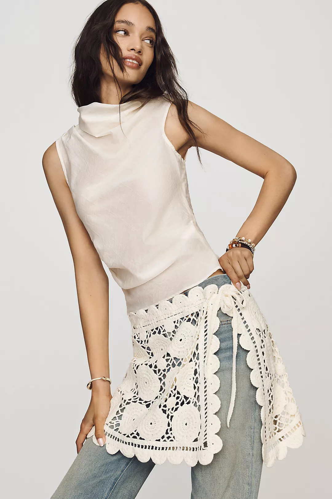 Muse Assembly Mildred Cotton Crochet Skirt | Anthropologie (US)