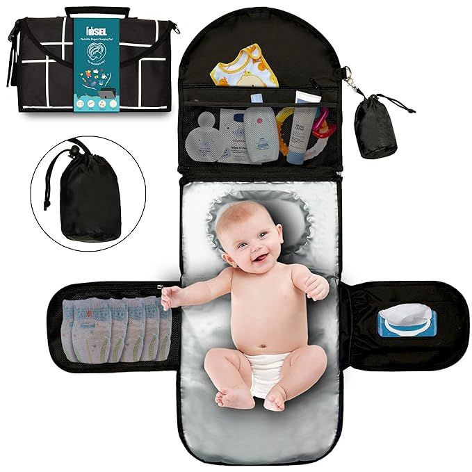 Fabsel Baby Diaper Portable Changing pad with Baby Wipes and Stuff Storage, Baby Shower Gifts | Amazon (US)