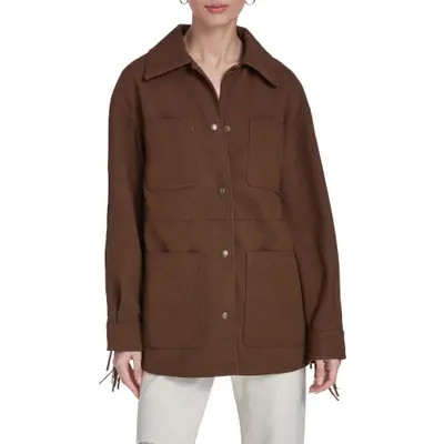levi's Fringe Faux Suede Chore Jacket in Maple at Nordstrom, Size X-Large | Nordstrom