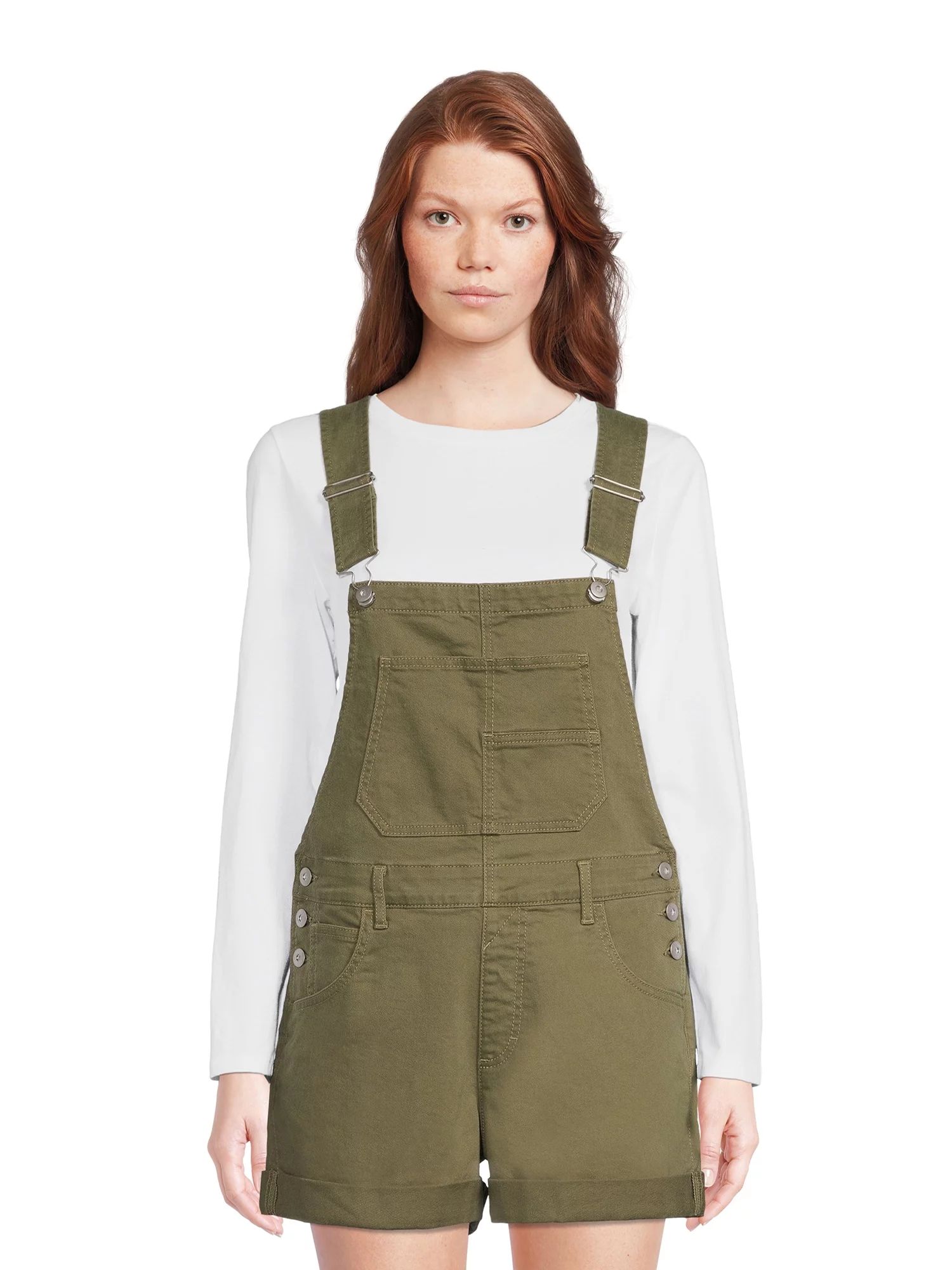 No Boundaries Juniors' Relaxed Boyfriend Shortalls - Walmart.com | Walmart (US)