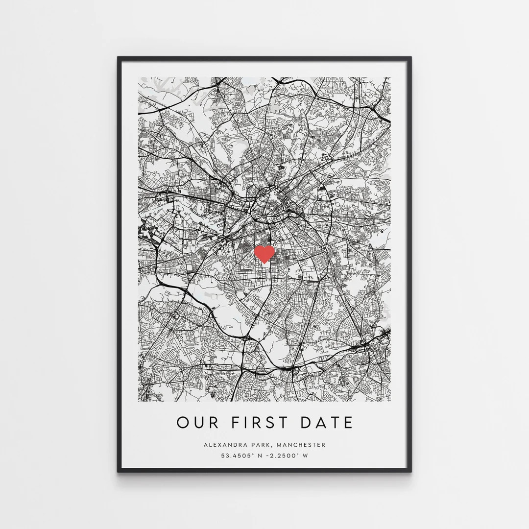 Our First Date Map Print - Christmas / Valentine's Day Gift for Him or Her - Personalised & Uniqu... | Etsy (US)