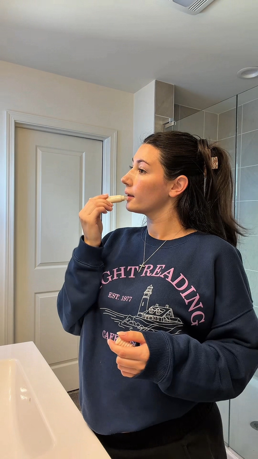 Daily vlog + new American Eagle book lovers sweatshirt! 💙 plus my daily pregnancy GRWM products! 

#LTKmorningroutine #LTKootd #LTKBump