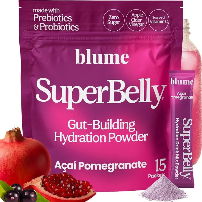 Blume SuperBelly Gut Health + Hydration, Daily Sugar Free Probiotics, Prebiotic Fiber, and Electr... | Amazon (US)