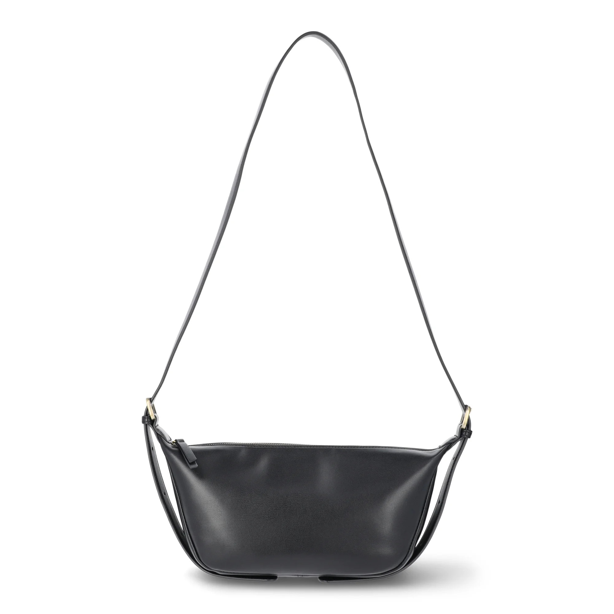 Time and Tru Women's Bean Sling Crossbody Handbag, Black | Walmart (US)