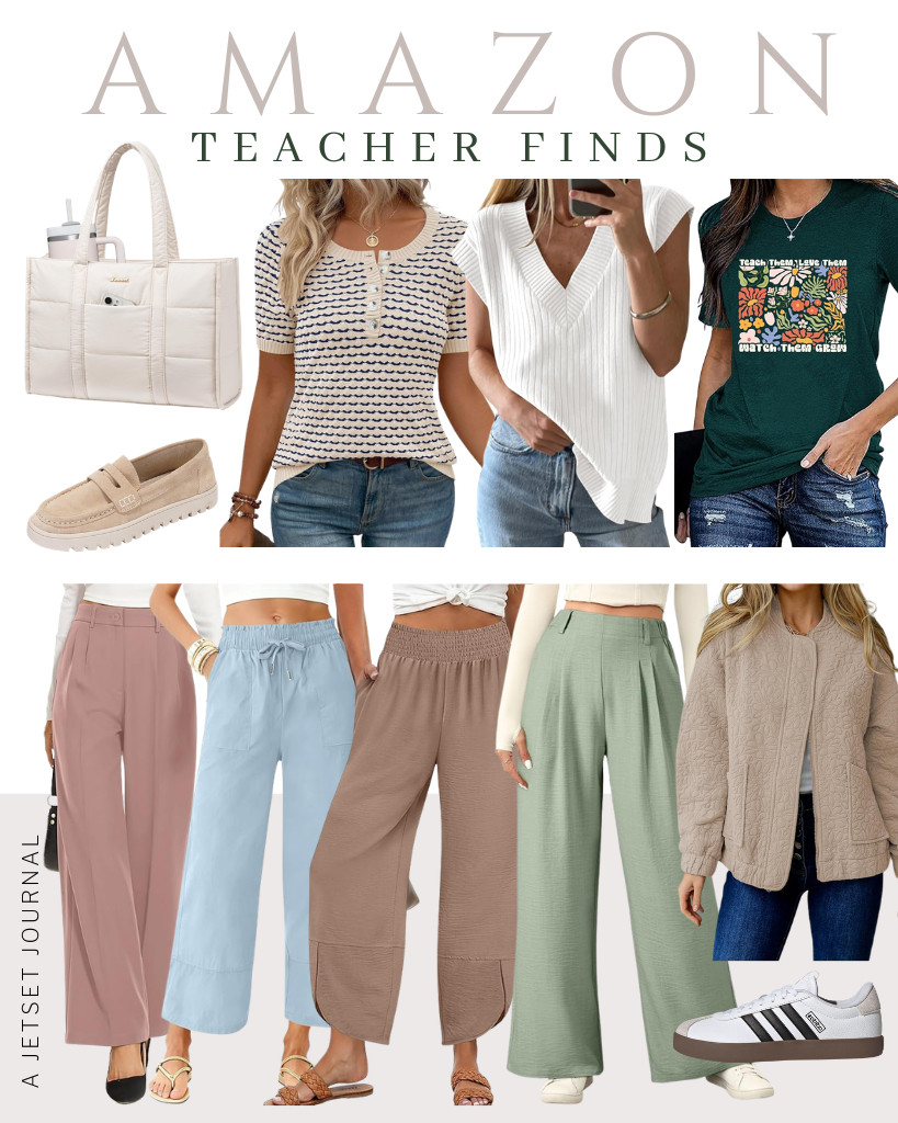 The teacher outfit ideas this week are both comfortable and chic. Start by layering your trendy top with this EVALESS bomber jacket. Wear one of the wide-leg pants from EVALESS or FUNYYZO for a clean look, then complete the 'fit with cozy Project Cloud loafers or adidas sneakers. You can also mix and match other pieces from the collection for additional outfit inspiration throughout the week.

#LTKSeasonal #LTKSaleAlert #LTKTravel 

 
