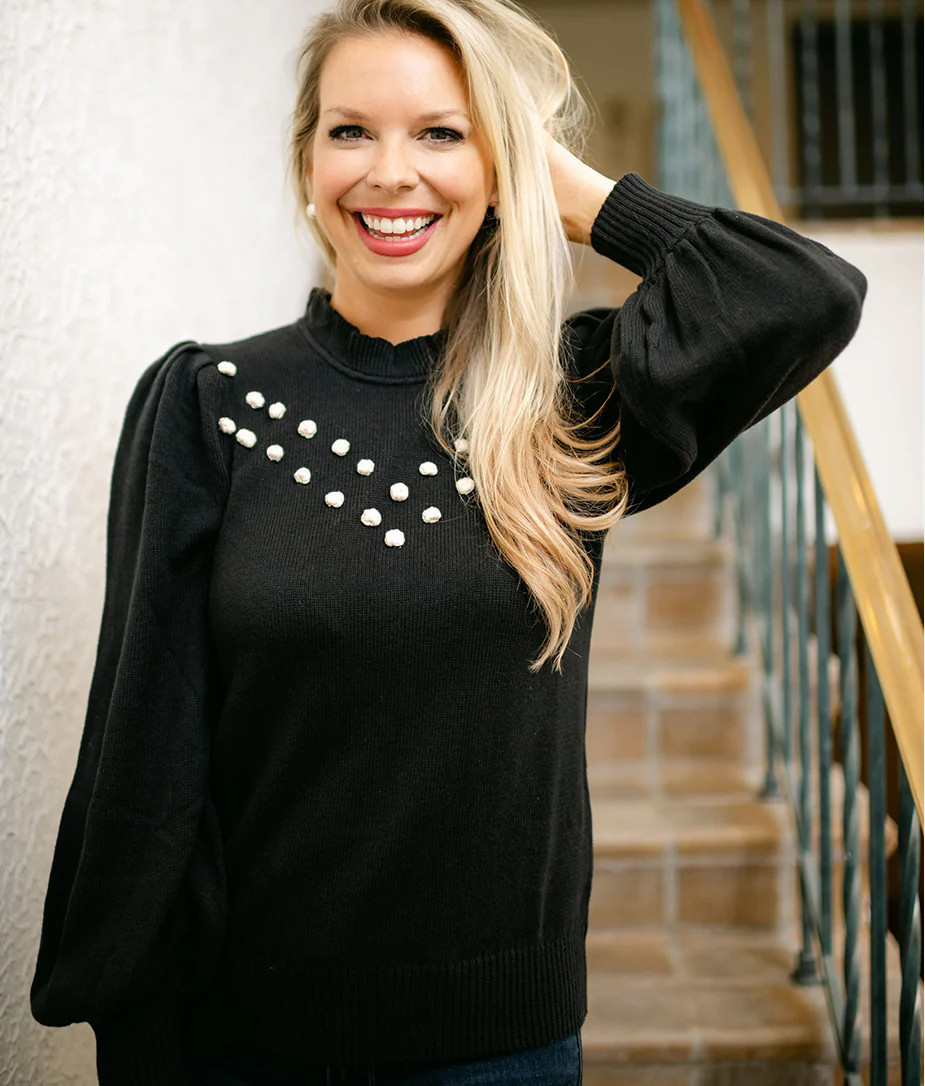 The Year-Round Balloon Sleeve Pompom Sweater 
            | 
              
              
      ... | SummerSalt