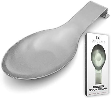 Matte Silver Spoon Rest, MAGEME Stainless Steel Spoon Rest for Kitchen, Ladle Spatula Utensil Res... | Amazon (US)