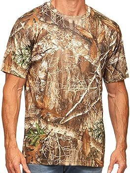 Realtree Edge Camo Light Weight Performance Men's Short Sleeve Shirt (X-Large) | Amazon (US)
