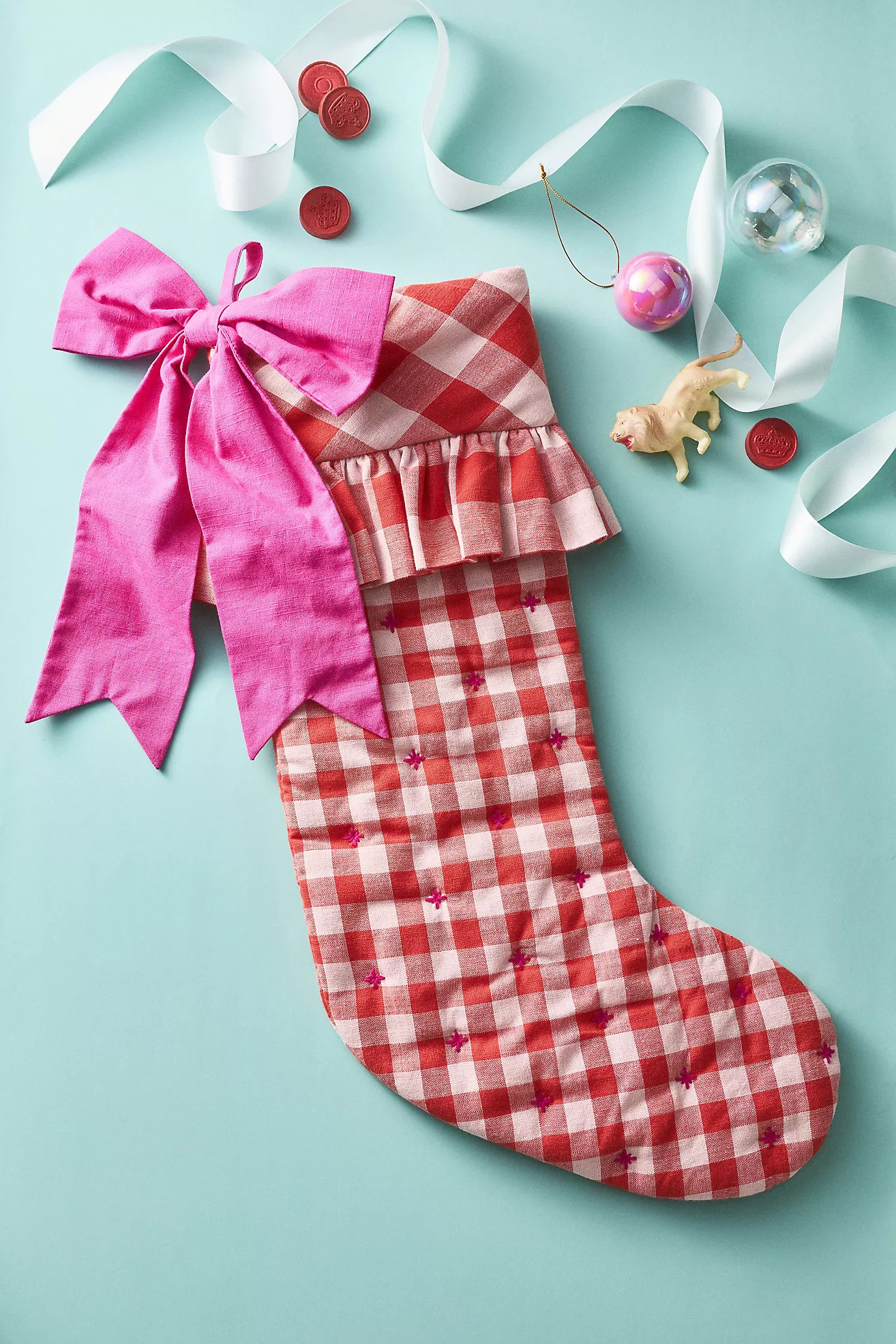 Gingham Bow Stocking | Anthropologie (US)