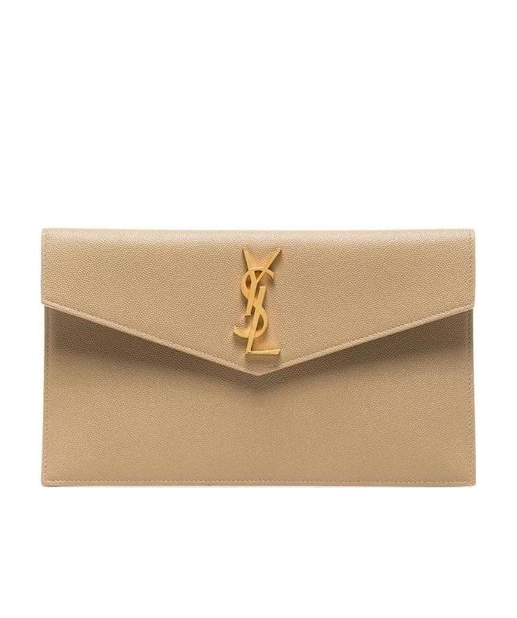 Saint Laurent Updown Logo Plaque Foldover Clutch Bag | Senser US