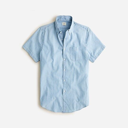 Short-sleeve indigo organic chambray shirt | J.Crew US